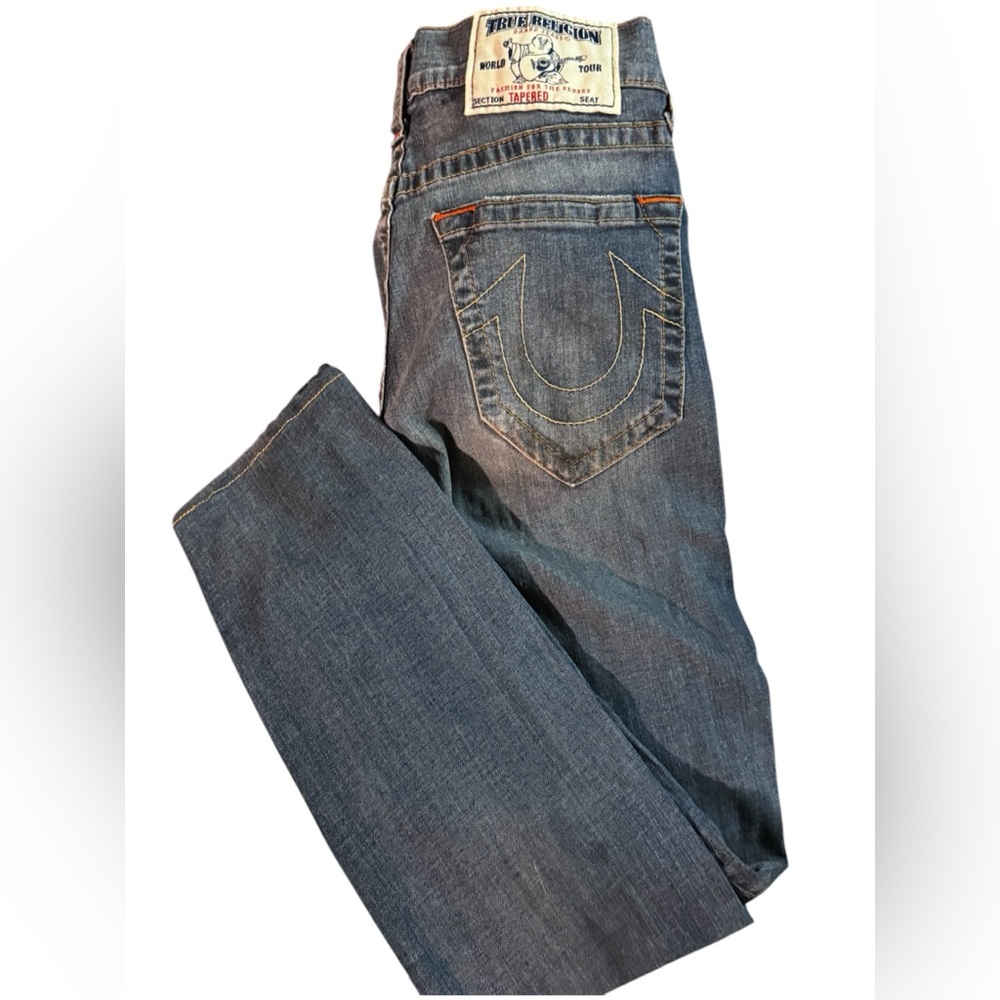 True Religion Straight Blue Skinny Tapered Jeans Size 28
